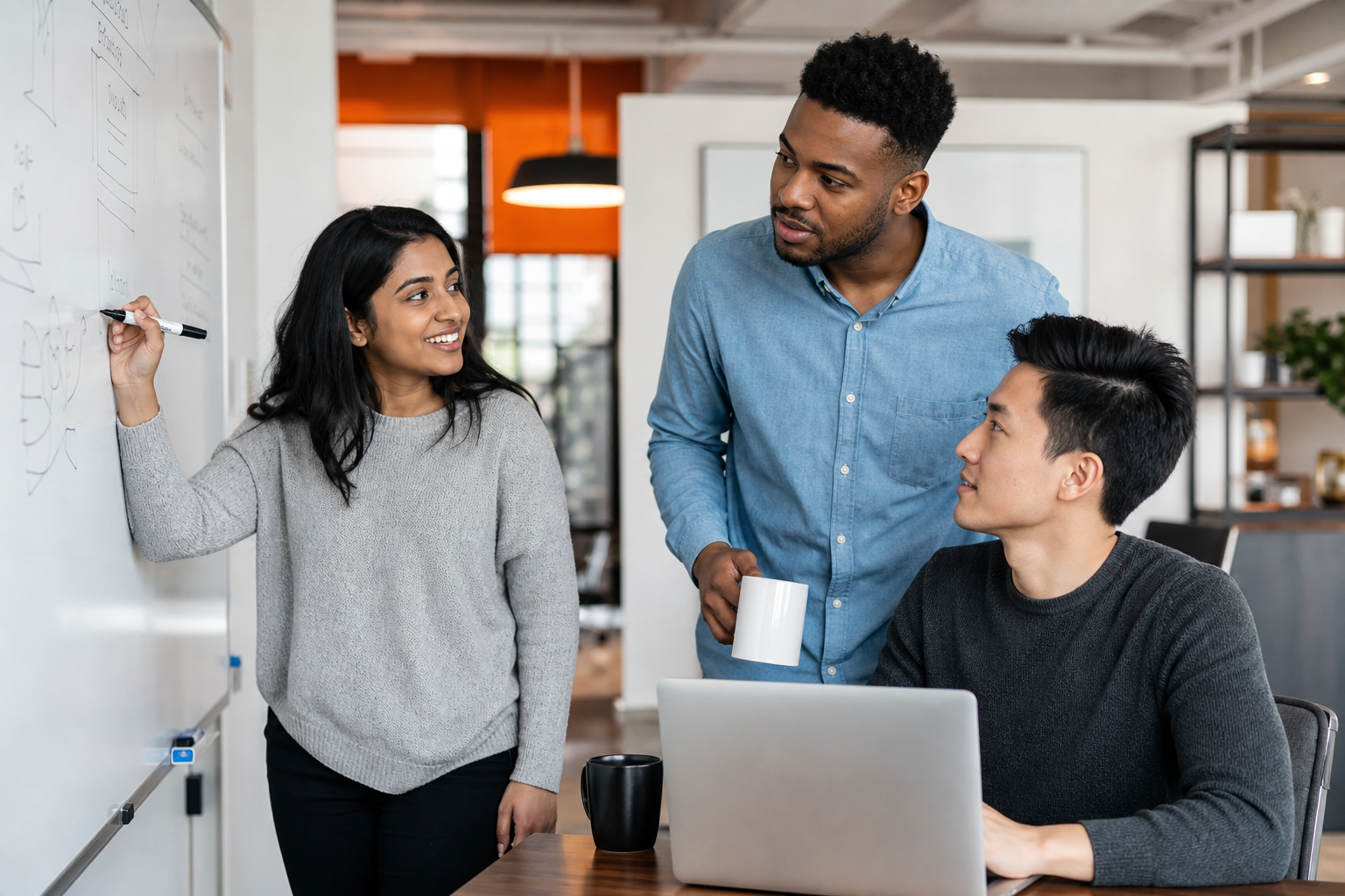 Engineers collaborating at the GlobalSoftLabs studio